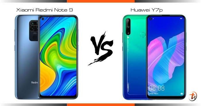 Compare Xiaomi Redmi Note 9 vs Huawei Y7p specs and