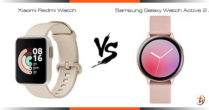 Compare Xiaomi Redmi Watch vs Samsung Galaxy Watch Active 2 Aluminum specs  and Malaysia price | smartwatch features